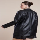 Perforated Faux Leather Blazer image number null