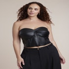 Faux Leather Lace-Up Bustier Top image number 0