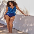 Ruffle Sash Surplice One Piece image number null