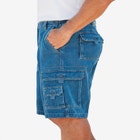 12" Side Elastic Denim Cargo Shorts image number null