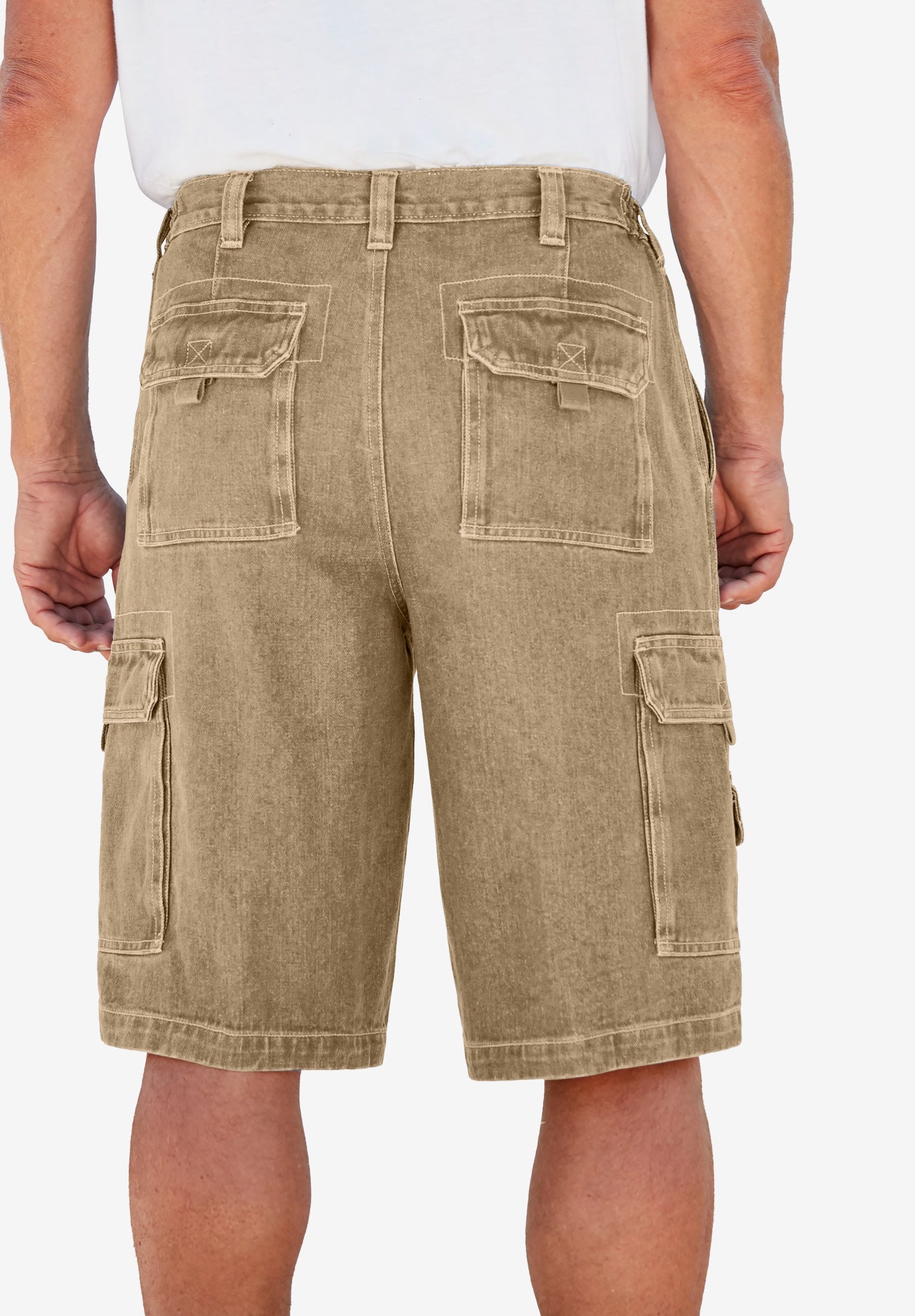 【DEARMINE】Track Cargo Bermuda Pants JMKQLZ Men's Long Cargo Shorts Casual Below Knee Shorts