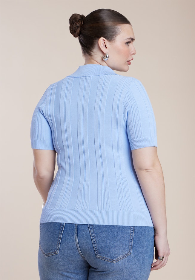 Veriegated Rib Collared Sweater image number 2