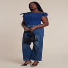 Belted Straight Leg Jean image number null