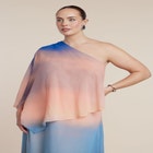 Printed Cape Maxi Dress image number null