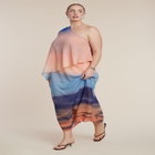 Printed Cape Maxi Dress image number null