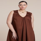 Shirred Neckline Tank Dress image number null