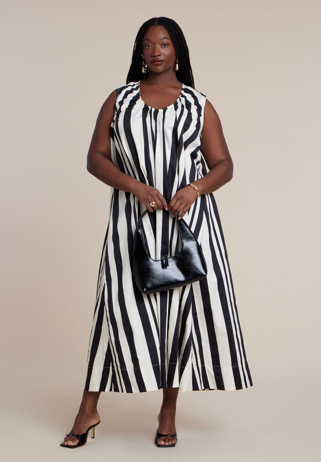 Shirred Neckline Tank Dress | ELOQUII Shirred Neckline Tank Dress | ELOQUII