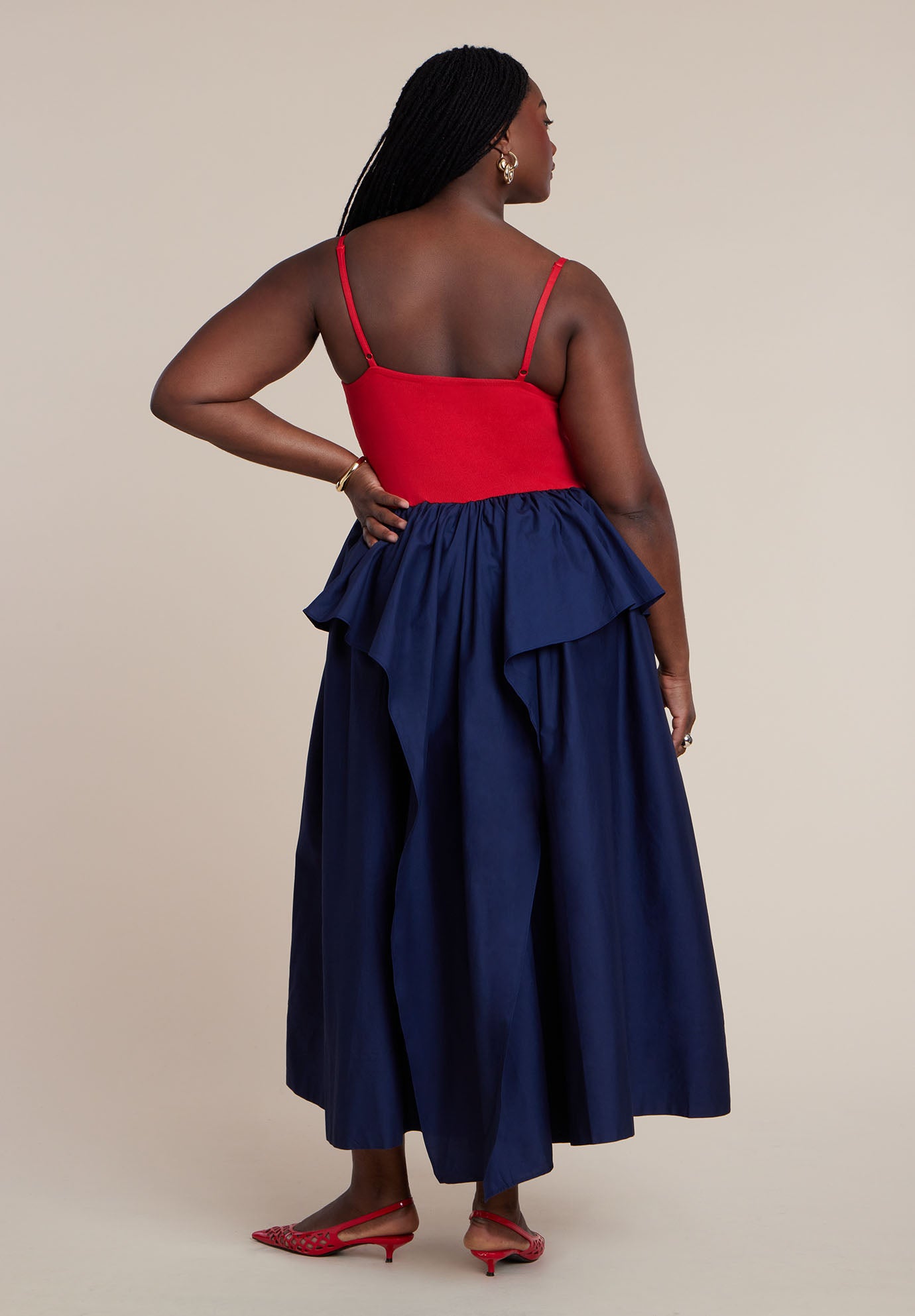 Peplum Detail Colorblocked Dress image number 5