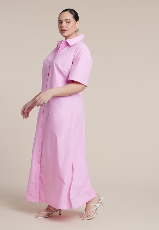 Short Sleeve Maxi Shirt Dress image number 1