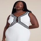 Contrast Tubing Sweater Dress image number null