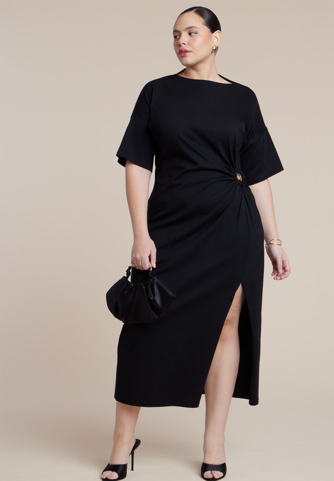 Relaxed Maxi Dress With O Ring | ELOQUII Relaxed Maxi Dress With O Ring | ELOQUII
