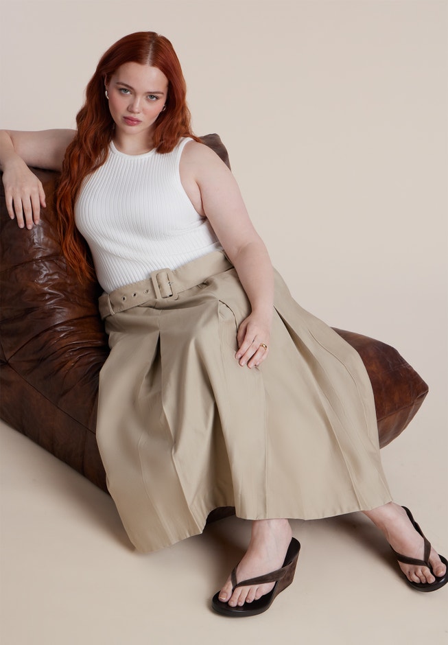 Combo Dress With Belt image number 1