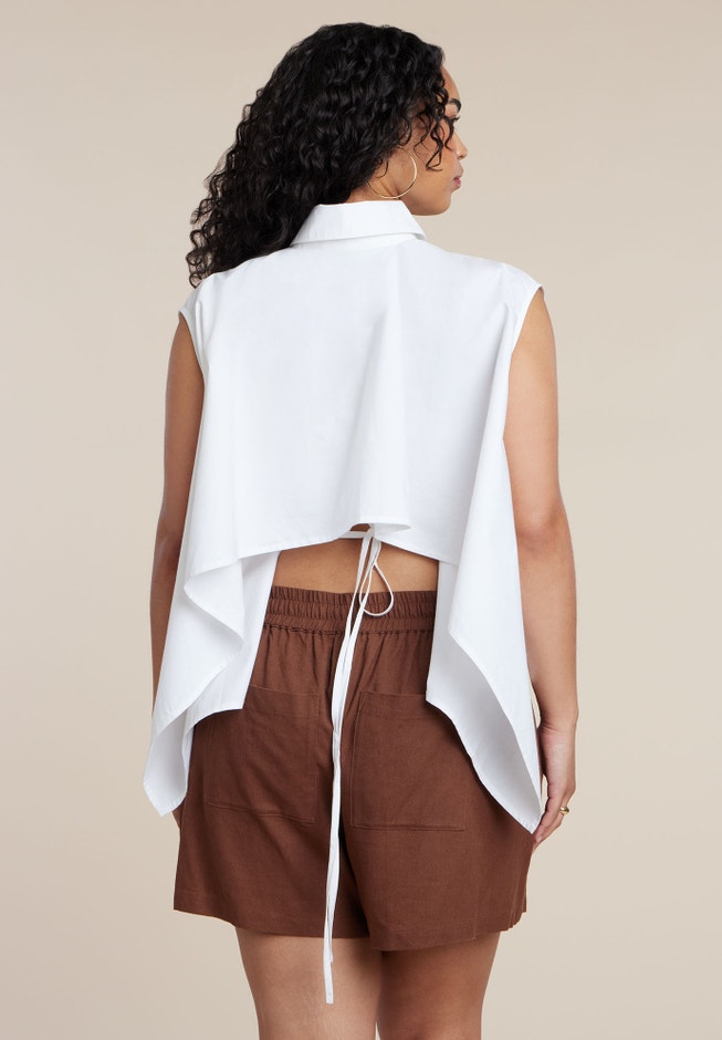 Button Up Shirt With Open Back image number 1