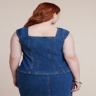 Fitted Square Neck Denim Top image number null