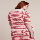 Pointelle Stripe Boxy Sweater Top image number null