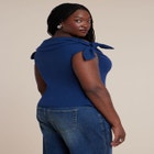 Off Shoulder Top With Ties image number null