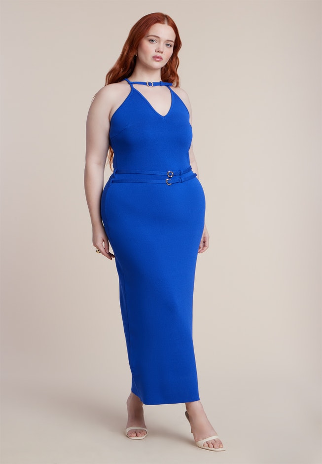 Belt Detail Sweater Dress image number 2