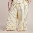 Drawstring Wide Leg Linen Pant image number null