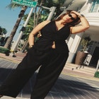 Drawstring Wide Leg Linen Pant image number null