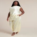 Textured Satin Wide Leg Pant image number null