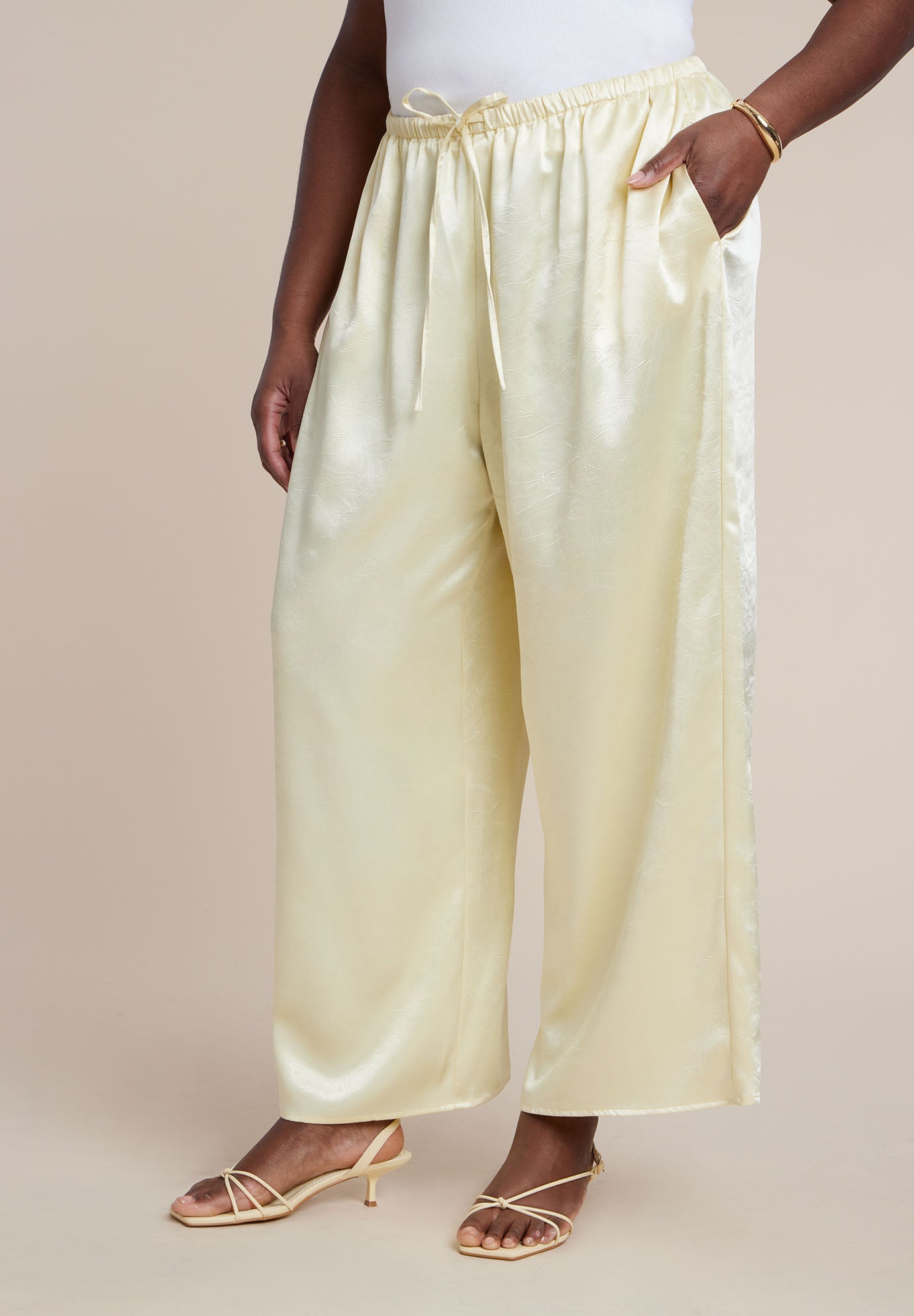 Textured Satin Wide Leg Pant image number 2