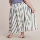 Drop Waist Striped Linen Skirt image number null