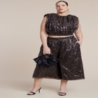 Sequin Pull On Wide Leg Culotte image number null