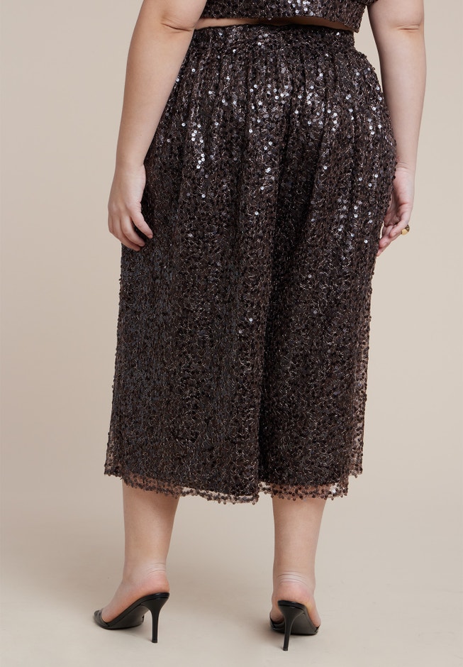Sequin Pull On Wide Leg Culotte image number 3