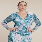 PatBO x ELOQUII Printed Mesh Maxi Dress image number null