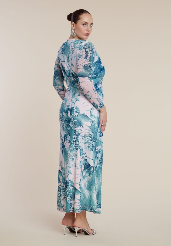 PatBO x ELOQUII Printed Mesh Maxi Dress image number 2
