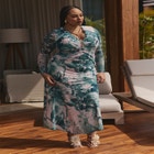 PatBO x ELOQUII Printed Mesh Maxi Dress image number null