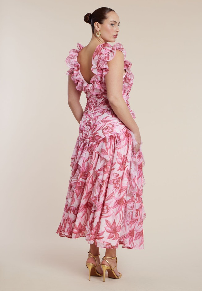 PatBO x ELOQUII Ruffle Detail Maxi Dress image number 2
