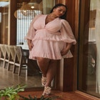 PatBO x ELOQUII Puff-Sleeve Ruffle Mini Dress image number null
