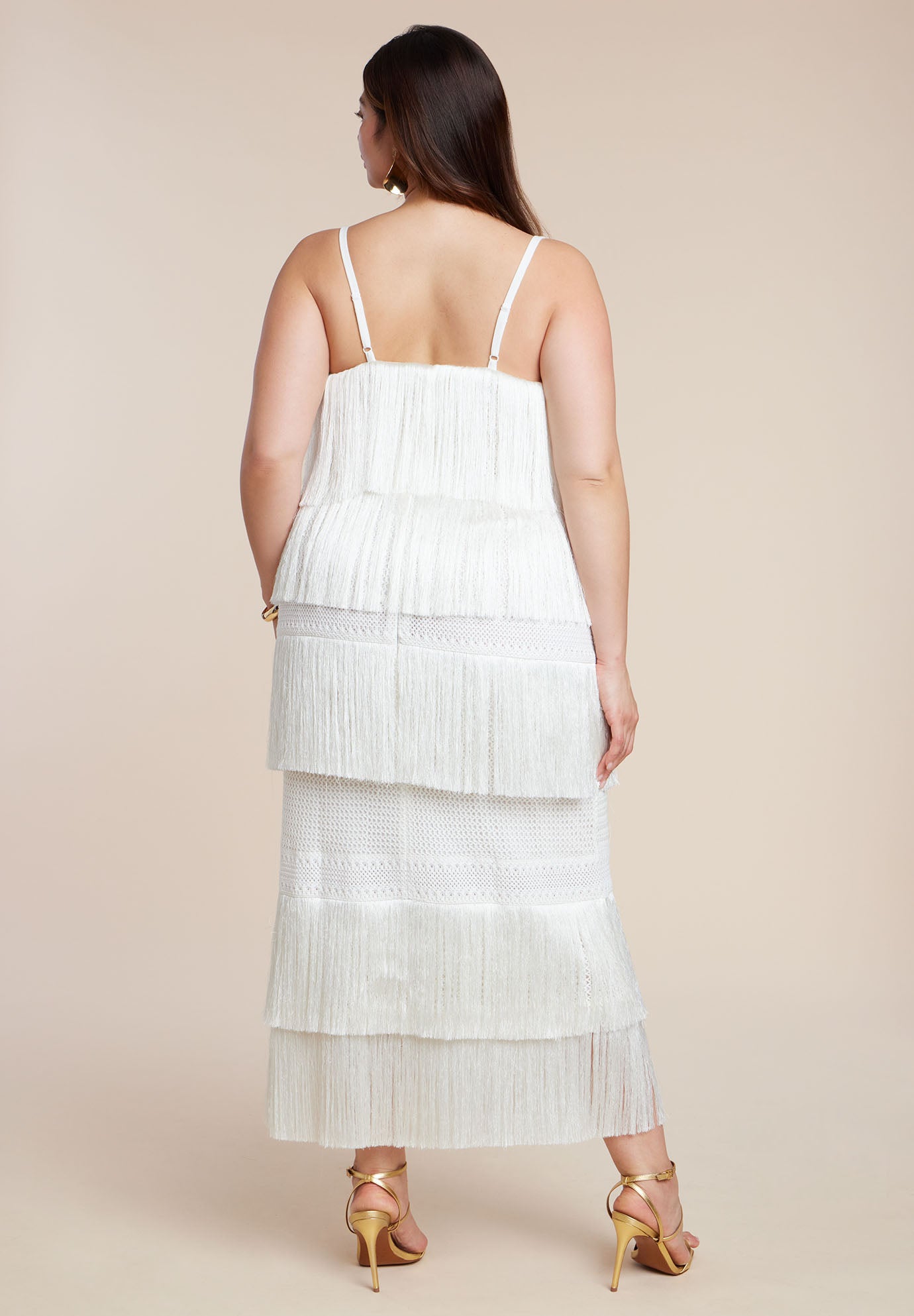 PatBO x ELOQUII Fringe Maxi Dress image number 2