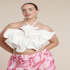 PatBO x ELOQUII Embellished Flower Appliqu&eacute; Top image number null