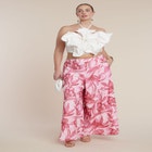 PatBO x ELOQUII Embellished Flower Appliqu&eacute; Top image number null