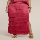 PatBO x ELOQUII Fringe Column Maxi Skirt image number null
