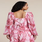 PatBO x ELOQUII Puff-Sleeve Peplum Top image number null