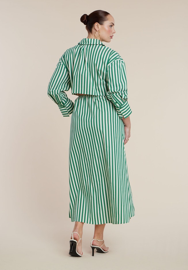 Cinch Detail Poplin Midi Dress image number 3