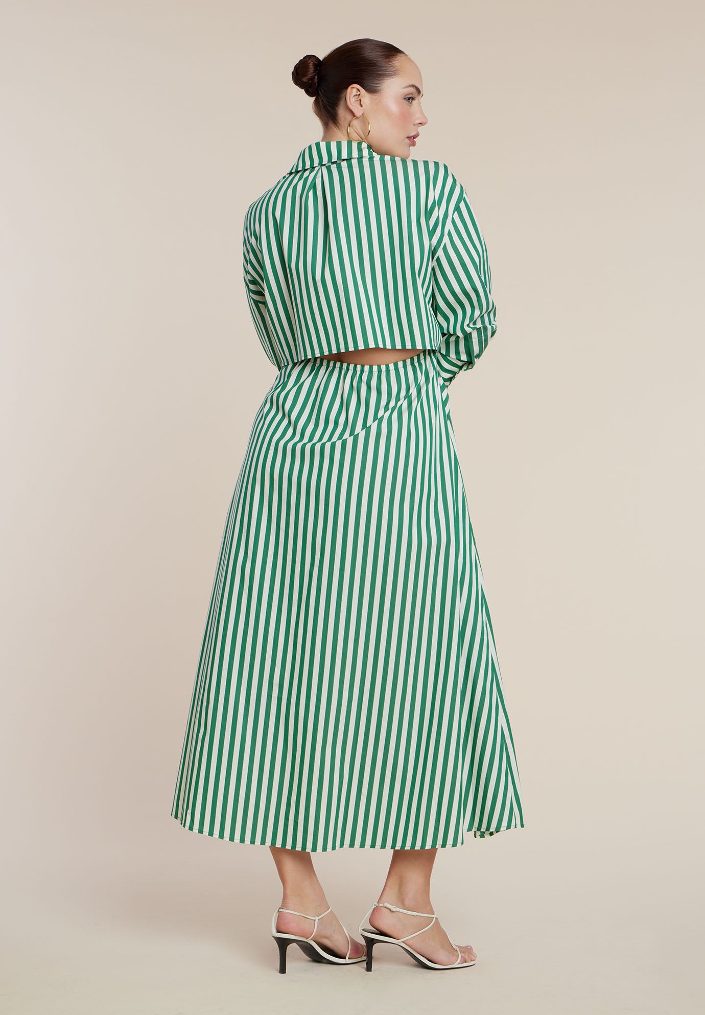 Cinch Detail Poplin Midi Dress image number 4