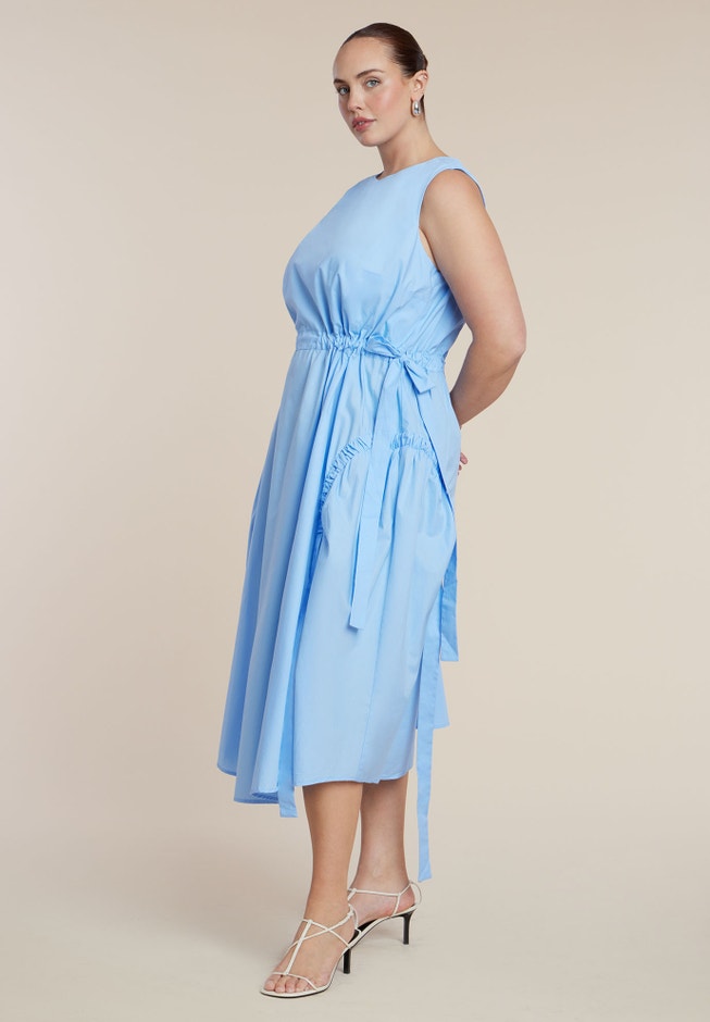 cinching waist dress SSYS Orchid Cinch Track Small length sleeves with soft gathers SSYS Black Cinch Waist Track