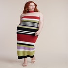 Neckline Detail Striped Sweater Dress image number null