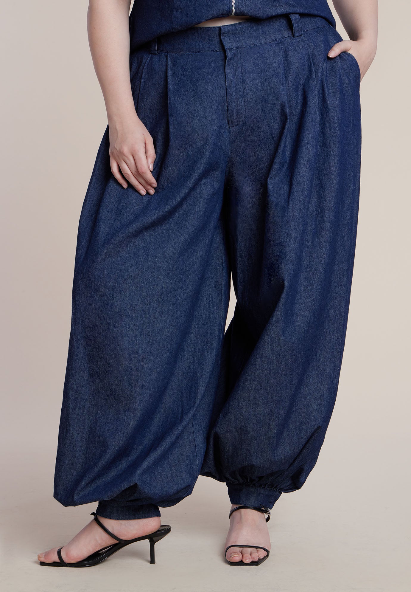 High Rise Chambray Trouser image number 1
