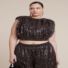 Sequin Strong Shoulder Top image number null