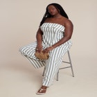 Sleeveless Linen Top With Foldover image number null