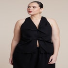 Twisted Linen Halter Top image number null