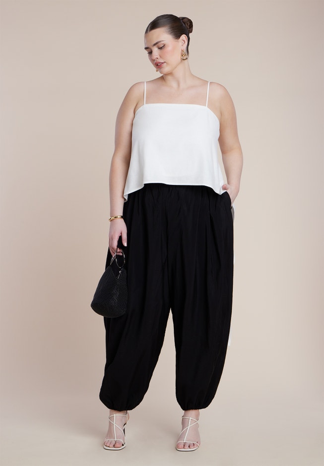 Cascading Linen Crop Top image number 5
