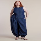 Chambray Zip Up Top image number null