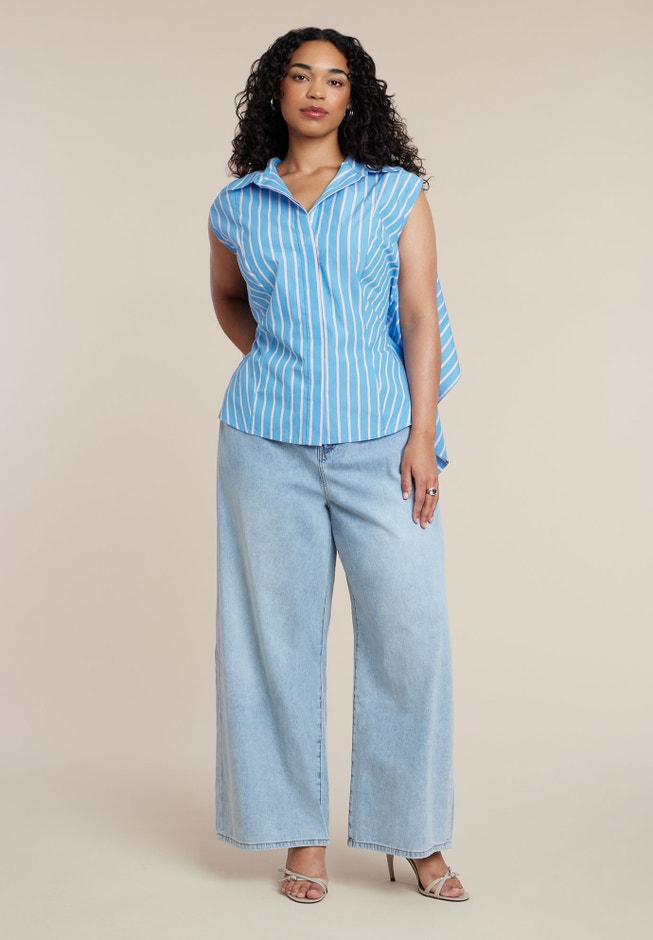 Button Up Shirt With Open Back image number 2