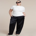 Sleeve Overlay Draped Top image number null